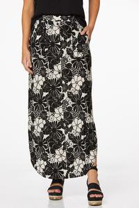 Floral Button Front Skirt