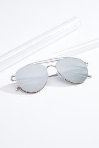 Metal Aviator Mirrored Sunglasses