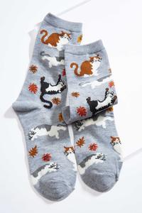 Cats And Leaves Socks