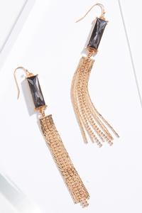 Glass Chain Tassel Earrings