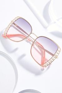 Pearl Detail Metal Sunglasses