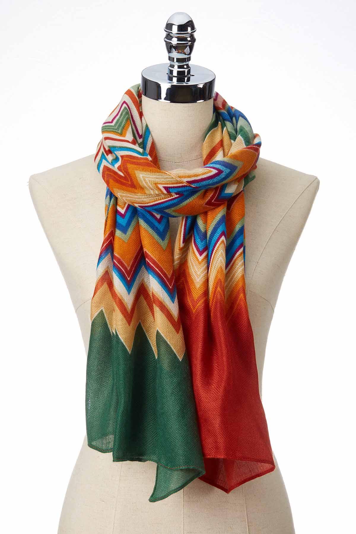 Colorful Chevron Oblong Scarf