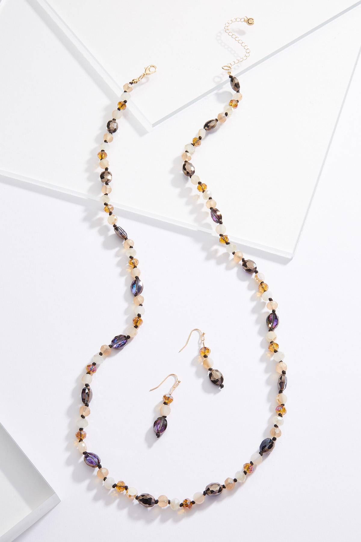 Multi Glass Rondelle Necklace Set