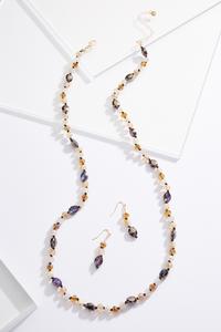 Multi Glass Rondelle Necklace Set