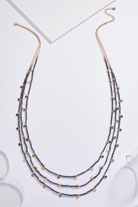 Layered Glass Gold Disc Necklace