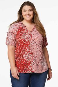 Cato Fashions | Cato Plus Size Ruffled Two-toned Top