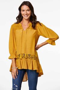 Gold Floral Lace Tunic