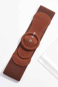 Faux Suede Buckle Stretch Belt
