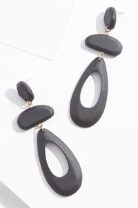 Black Wood Dangle Earrings