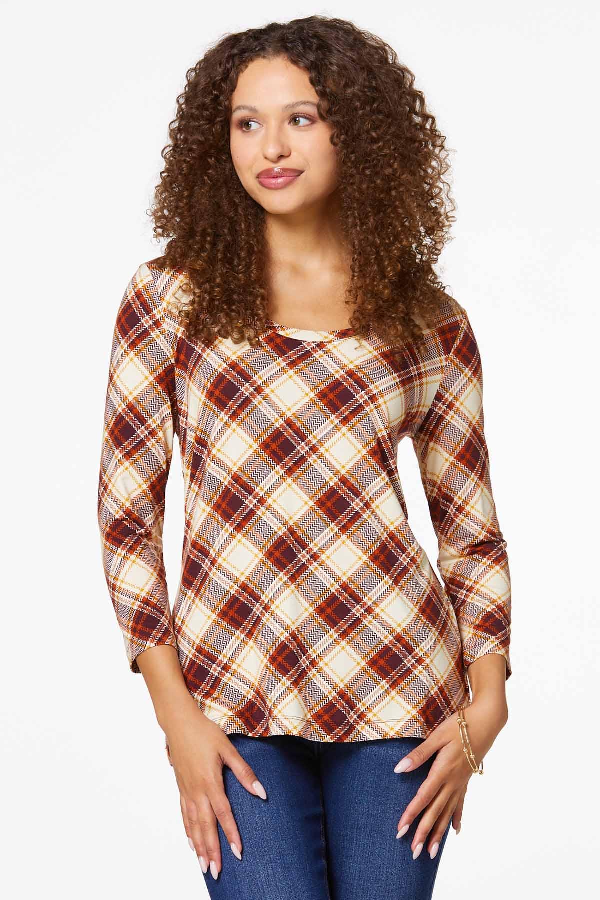 Houndstooth Plaid Top