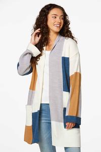 Beige And Blue Cardigan