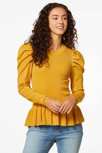 Gold Peplum Sweater