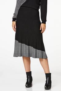 Colorblock Houndstooth Skirt
