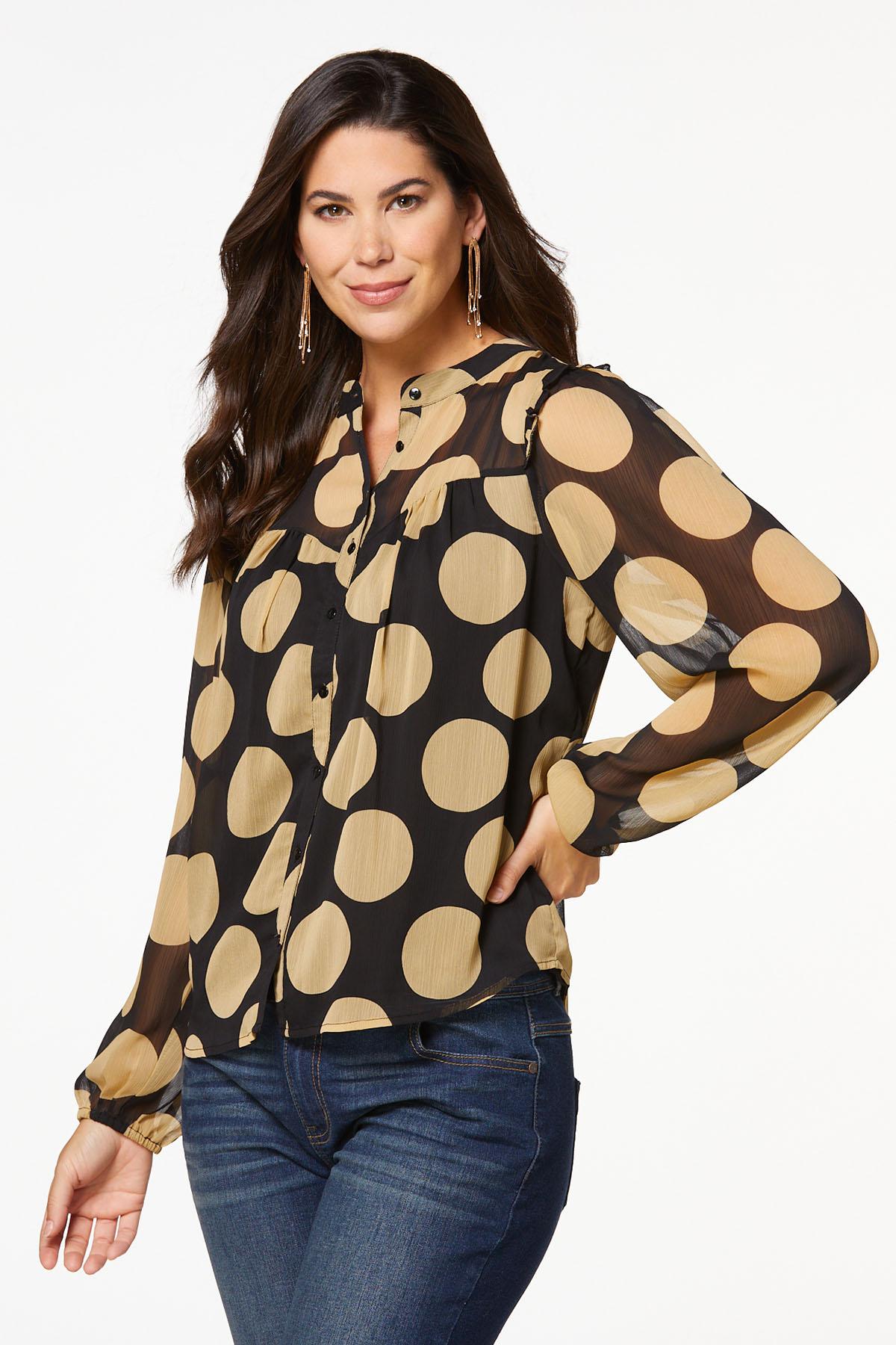 womens polka dot shirt