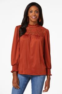 Lacy Mock Neck Top