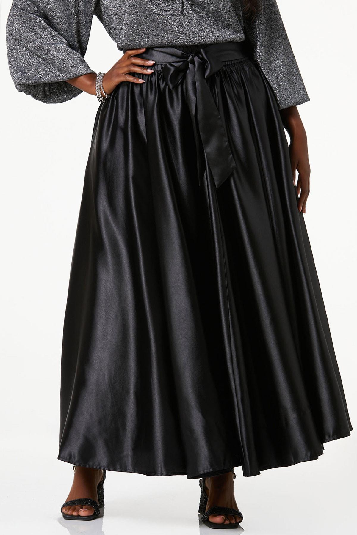 Satin maxi best sale skirt plus size
