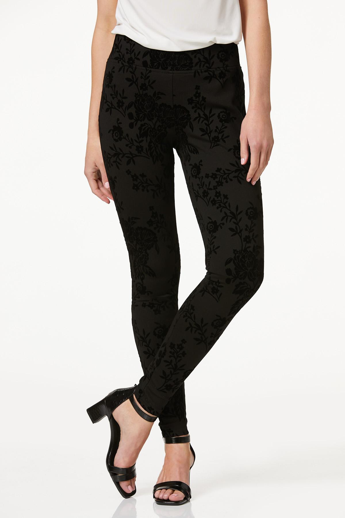 Cato Fashions  Cato Floral Flocked Leggings