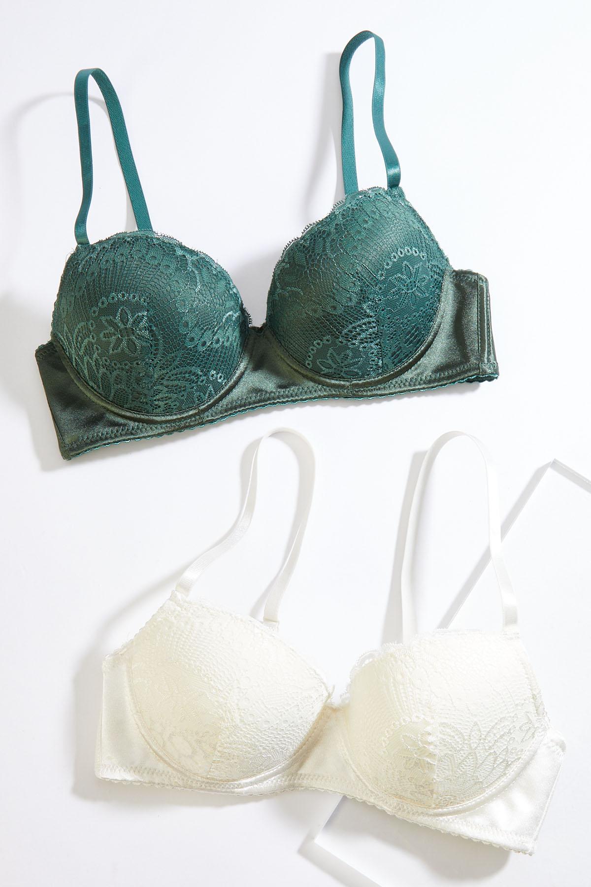 Buy Glus Satin Edge Push Up Underwire Bra ,Colour- Sea Green Online at Low  Prices in India 