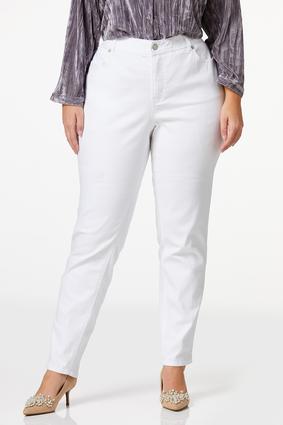White skinny pants top