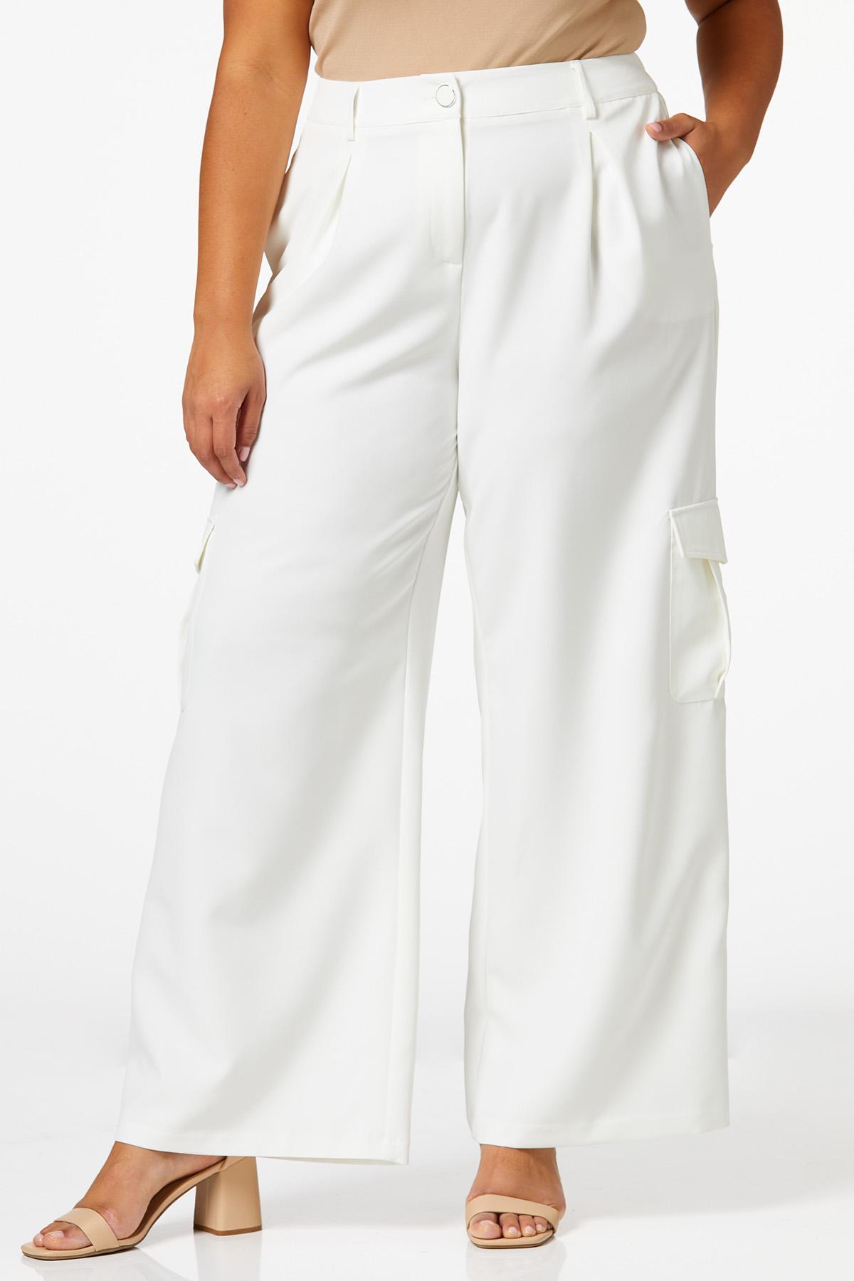 Cato Fashions  Cato Plus Size Ivory Cargo Trousers