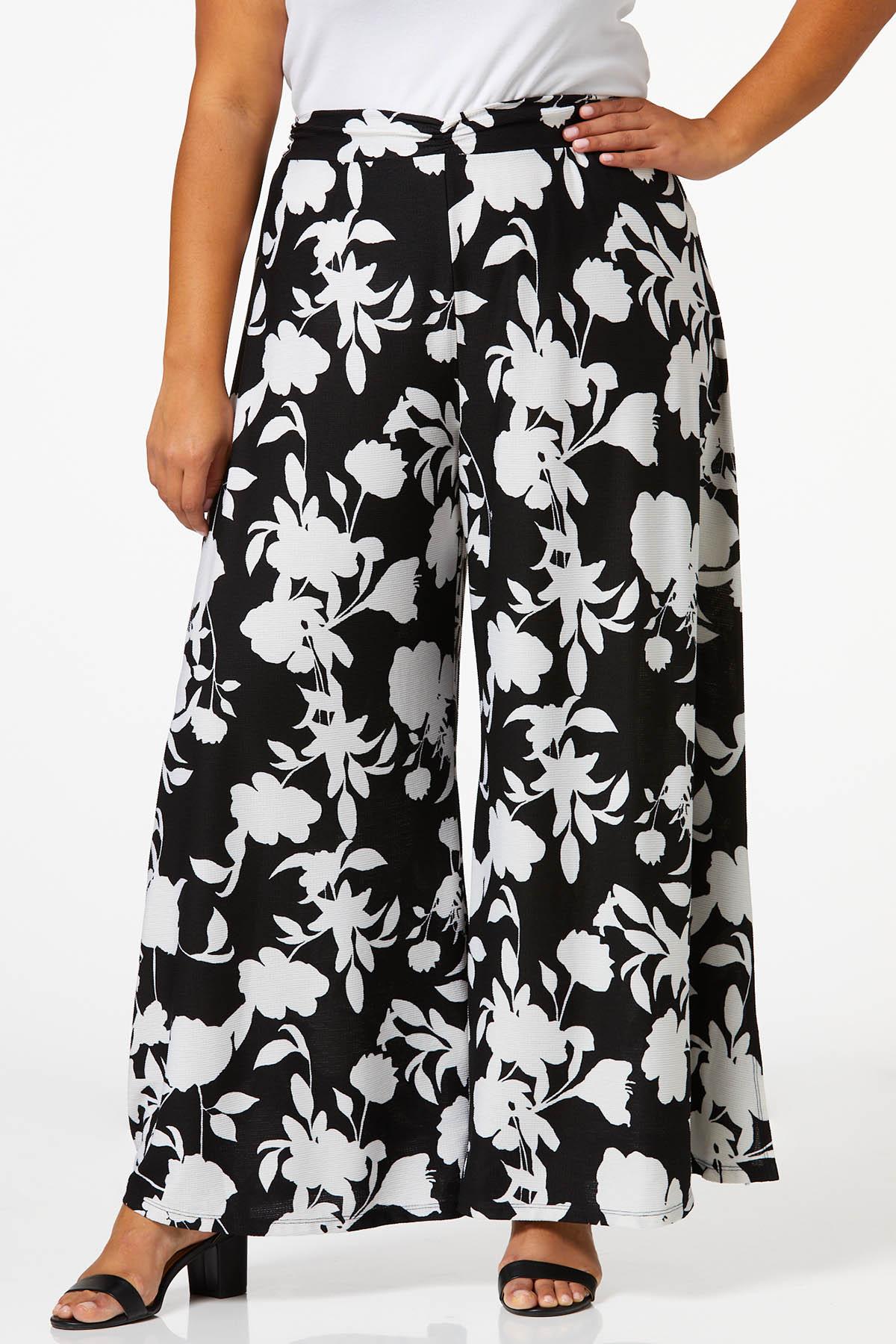 Cato Fashions  Cato Plus Size Textured Floral Wide Leg Pants
