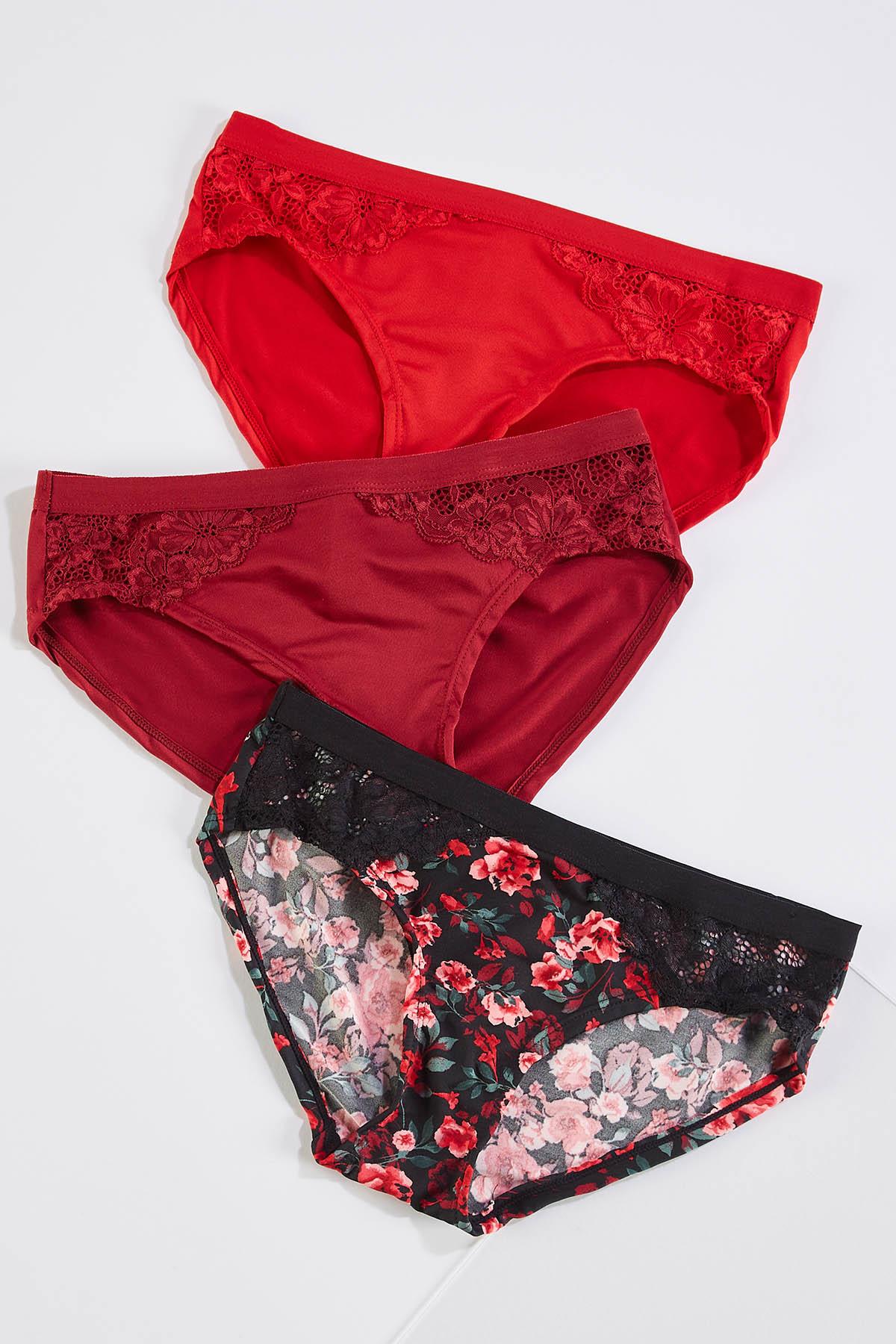 Cato Fashions  Cato Plus Size Red Floral Panty Set