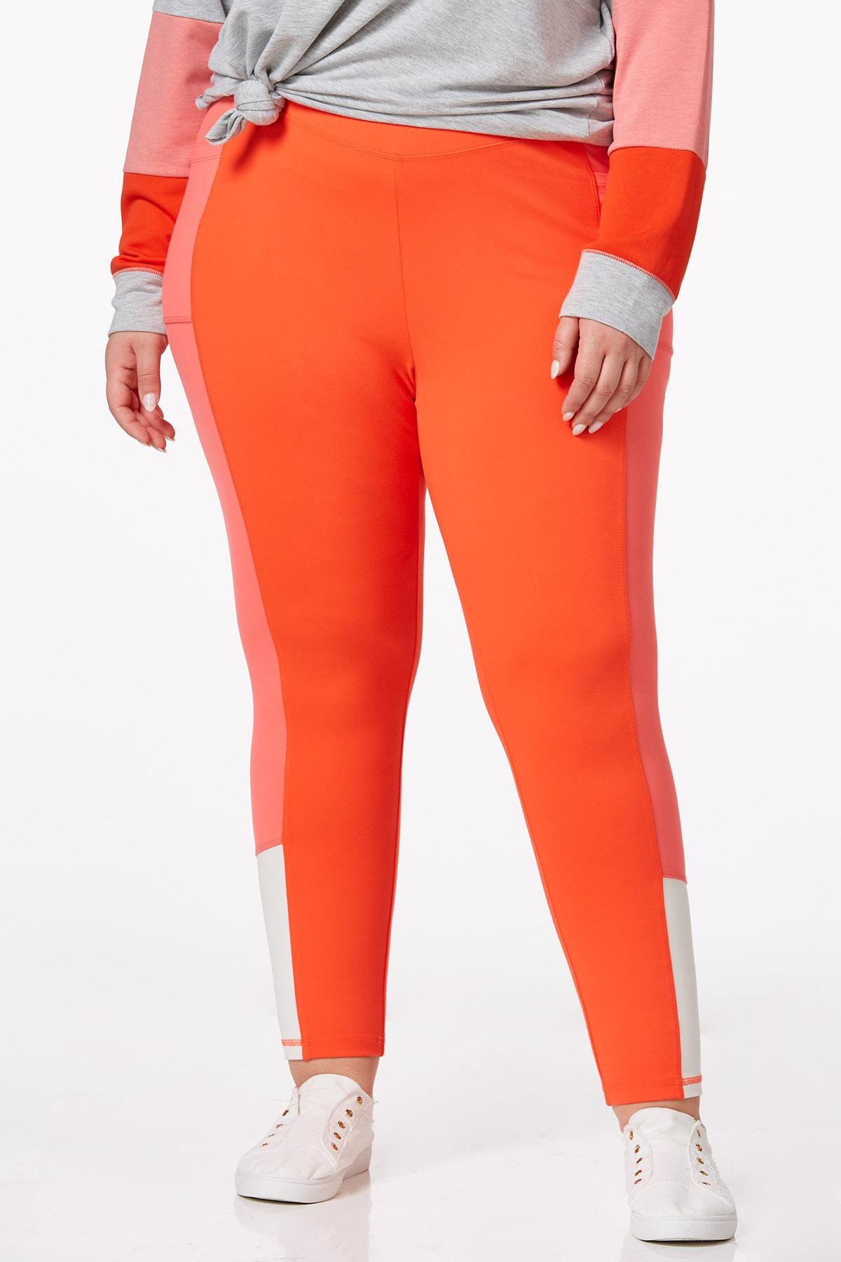 Cato Fashions  Cato Plus Size Orange Colorblock Leggings