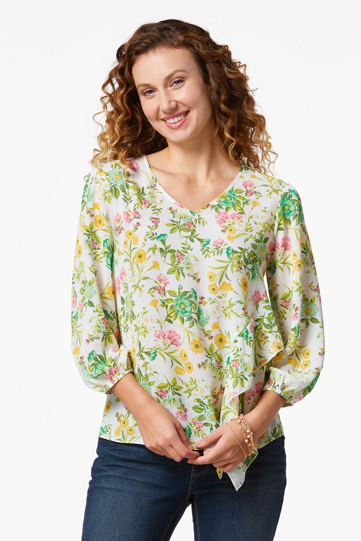 Cato Fashions  Cato Ruffled Spring Floral Top