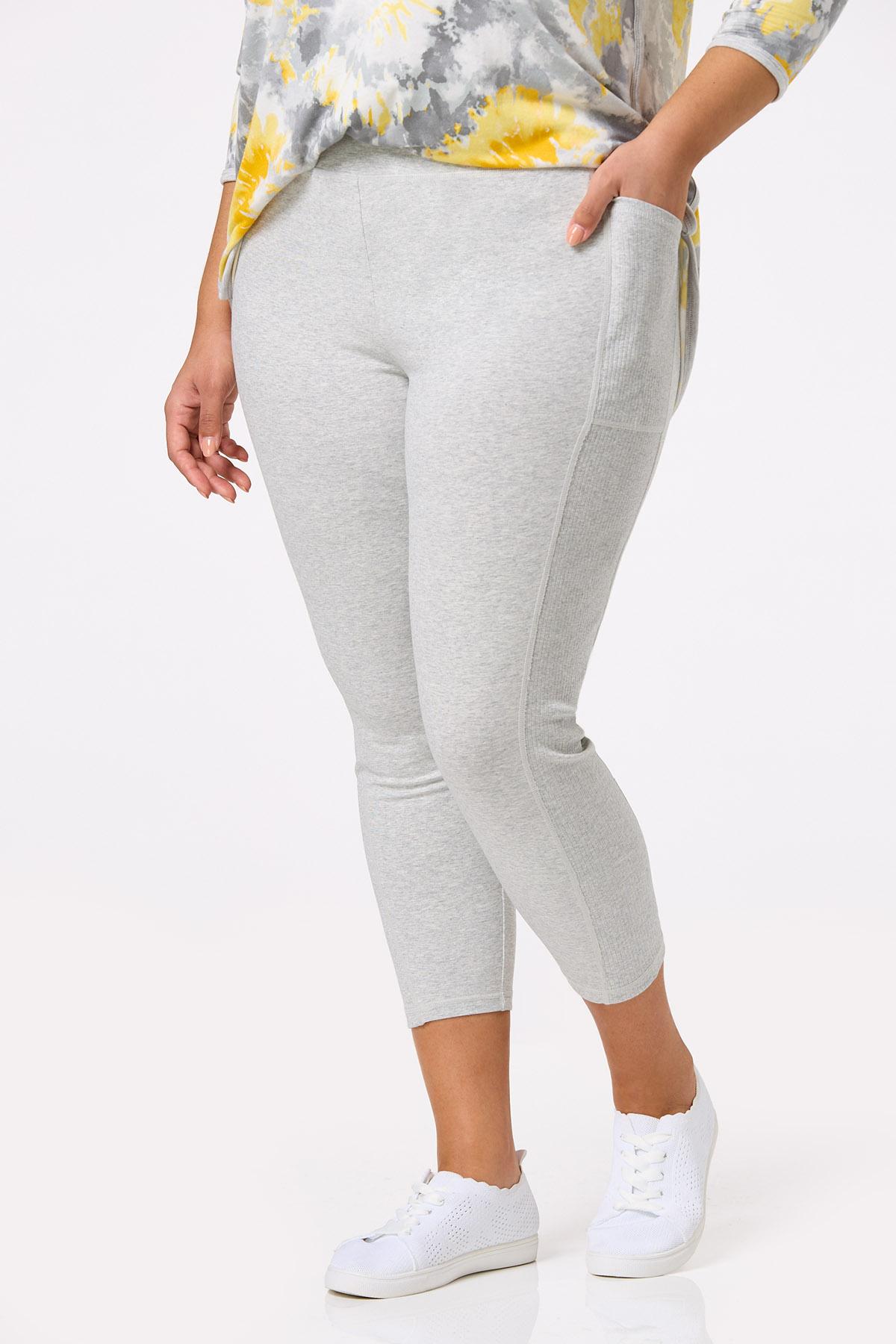 Plus Size Ribbed Cropped Leggings