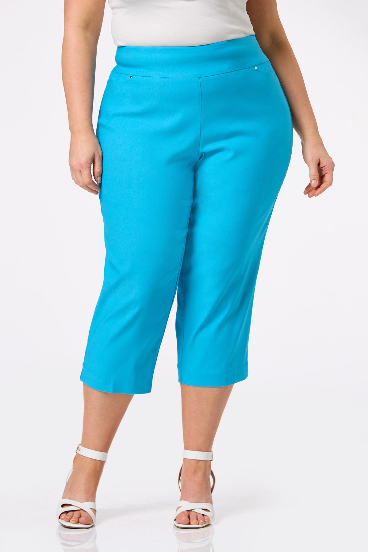 Cato Fashions  Cato Plus Size Solid Cropped Bengaline Pants