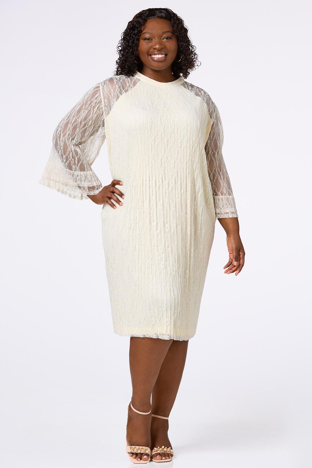 Long white lace online dress plus size