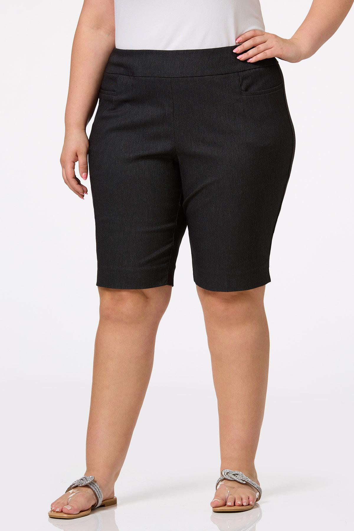 Cato Plus Size Dressy Denim Bermuda Shorts - Blue