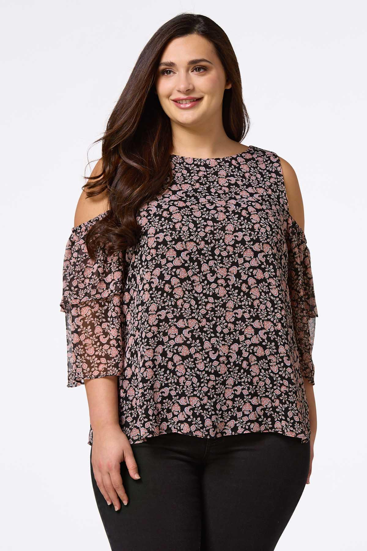 cold shoulder plus top