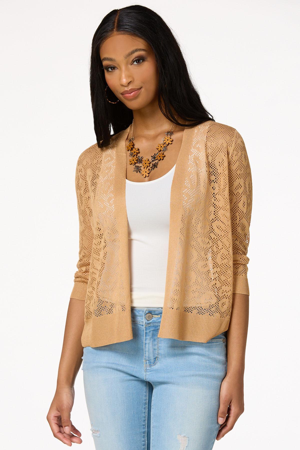 Cato Fashions Cato Sheer Floral Cardigan