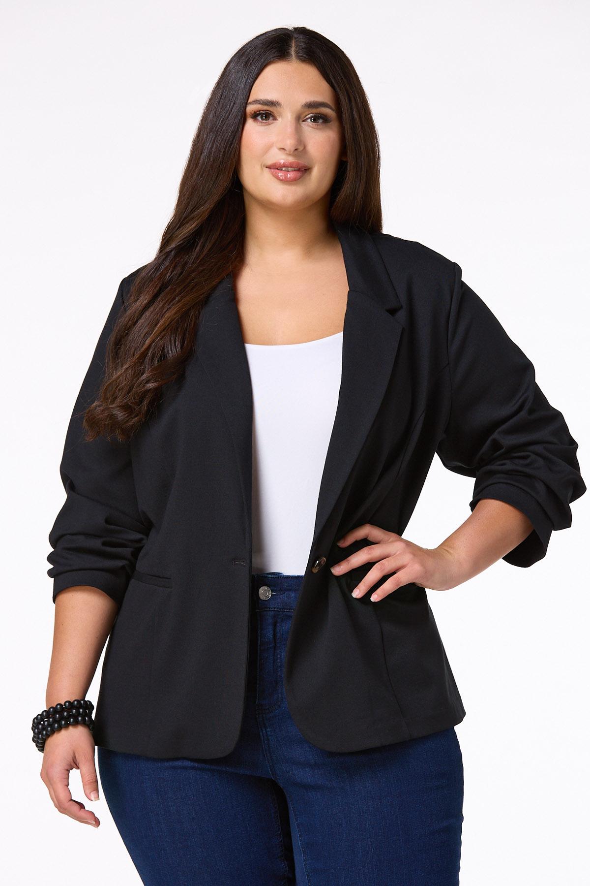 Cato Fashions Cato Plus Size Solid Ponte Blazer