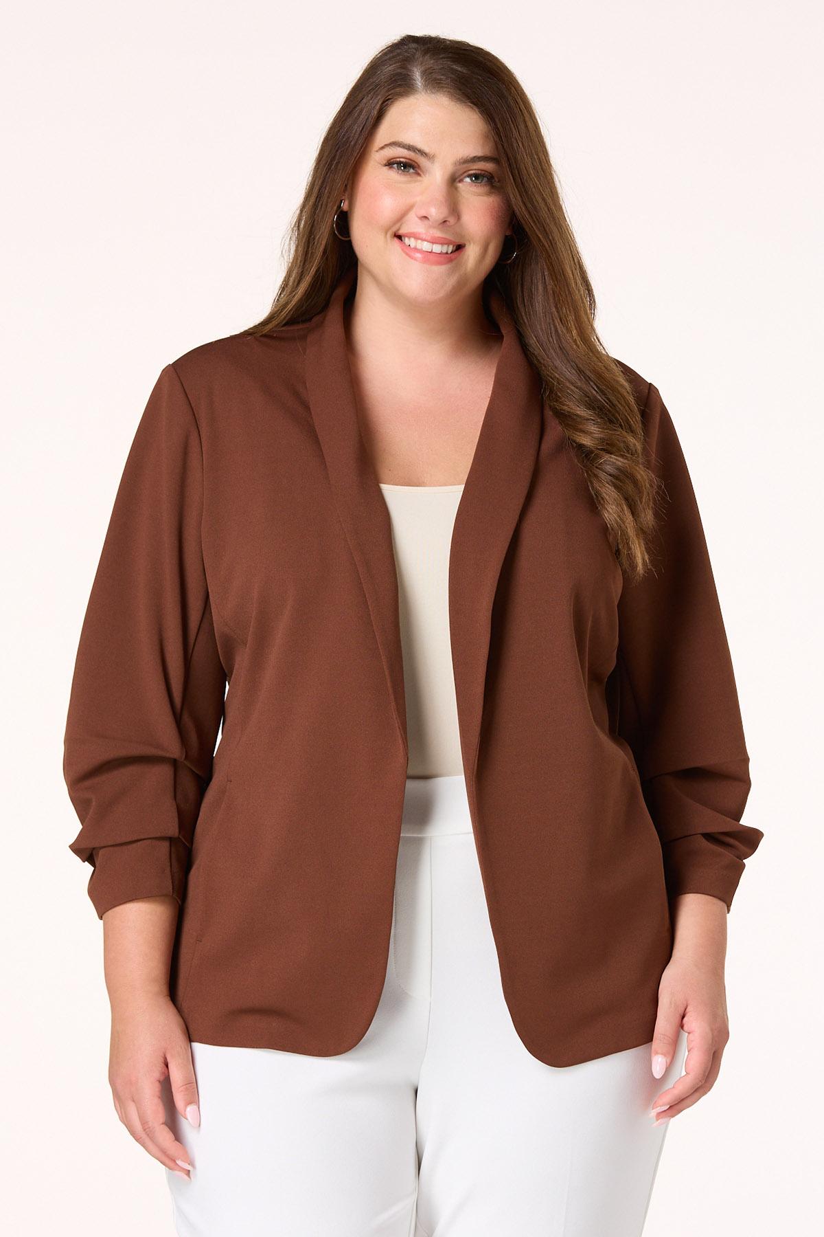 Cato Fashions | Cato Plus Size Ruched Sleeve Blazer
