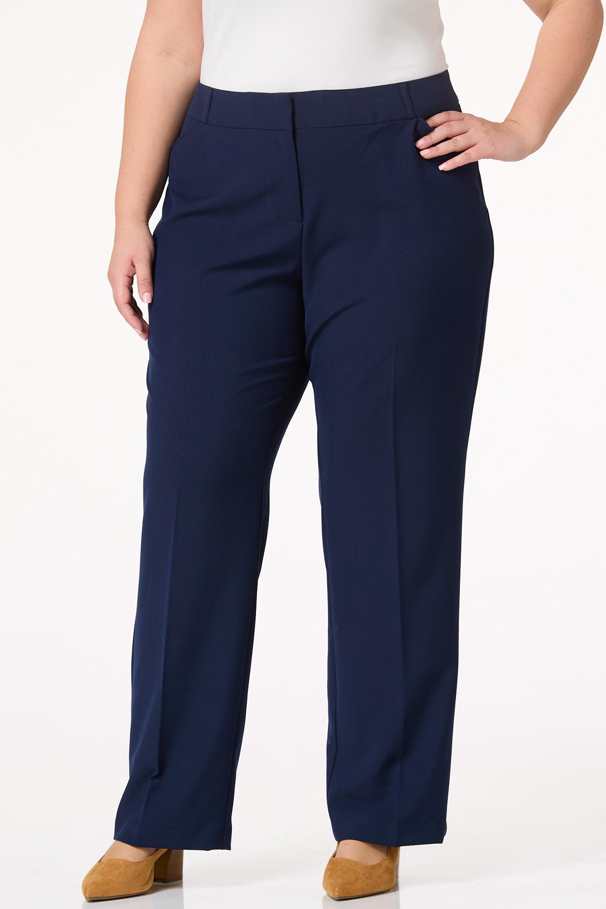Plus size navy blue pants deals