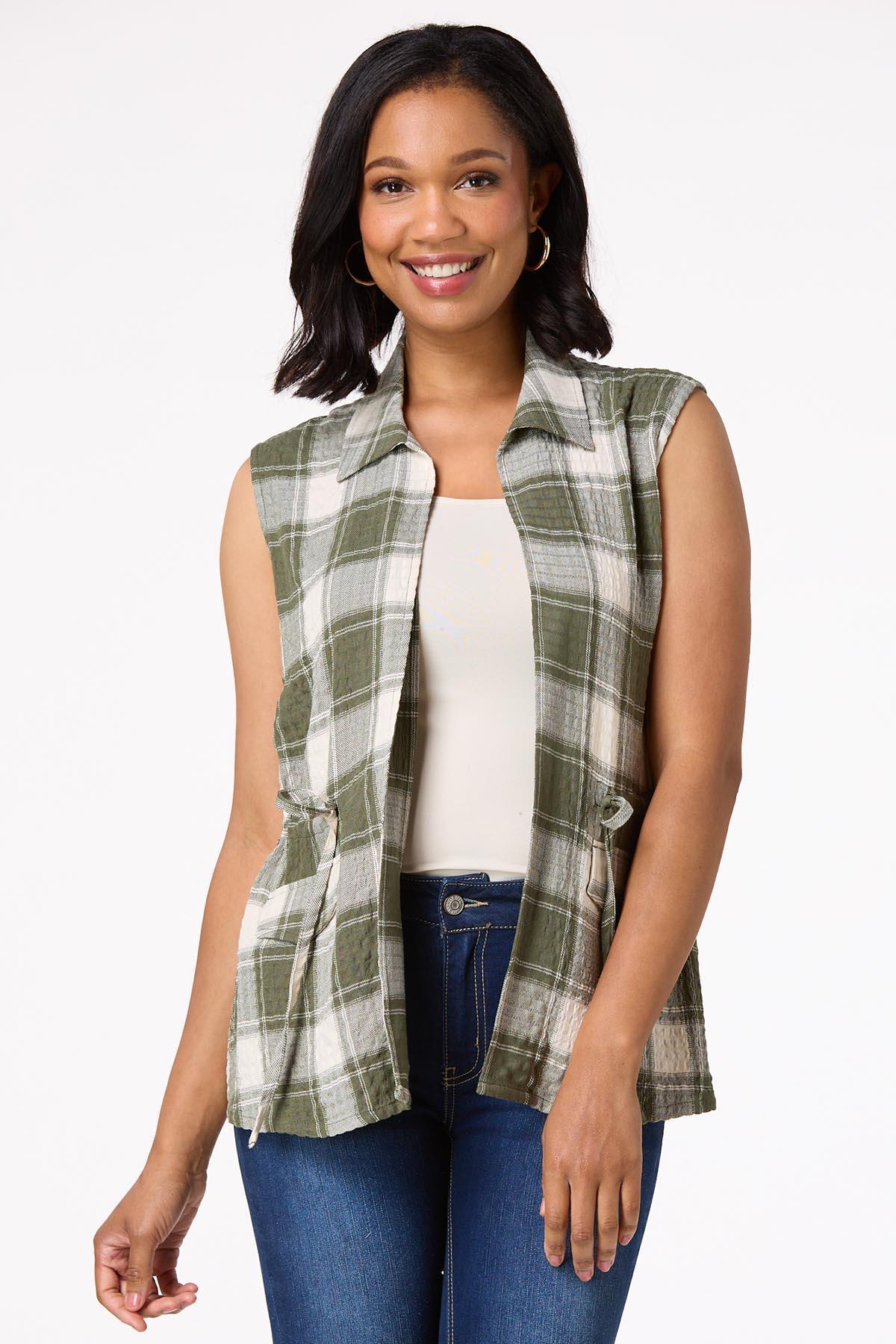 Cinched Plaid Vest