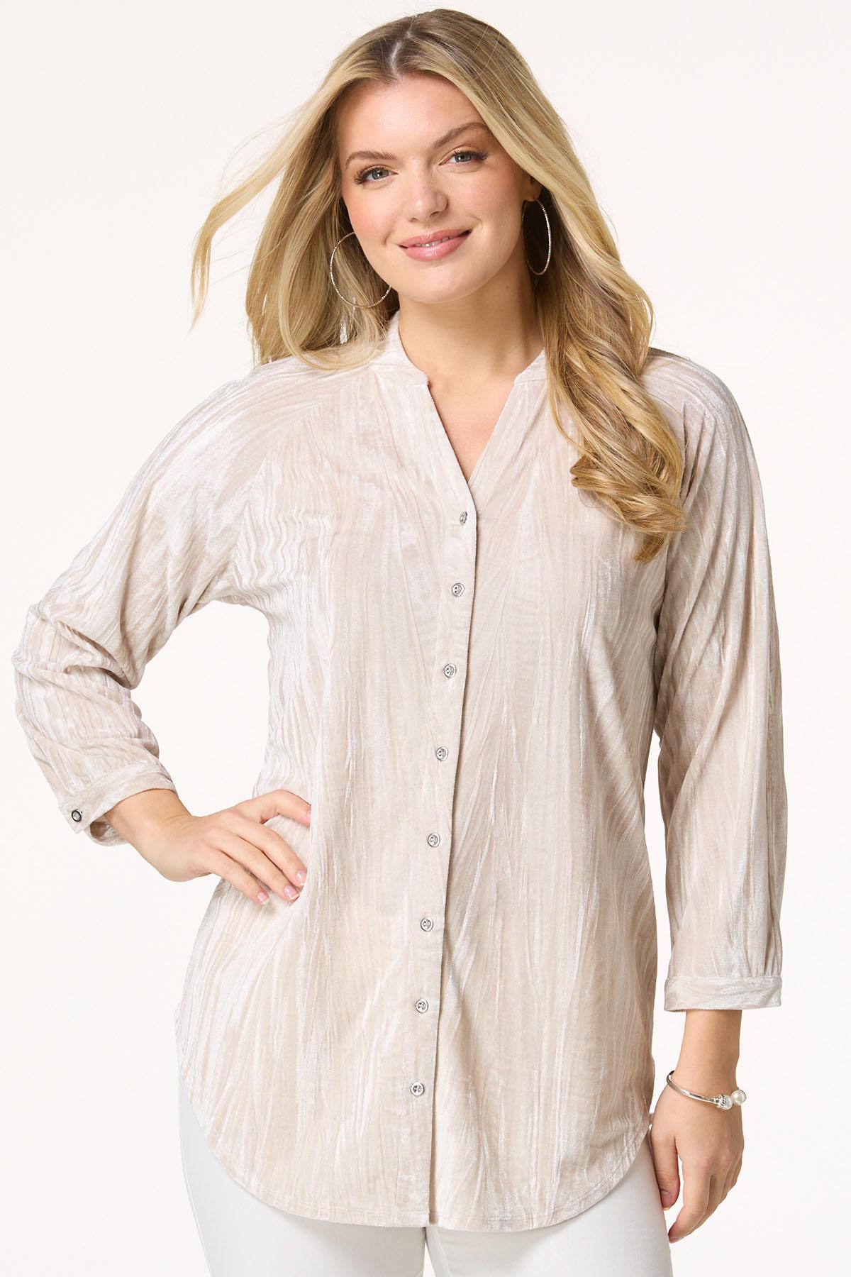 Cato Fashions | Cato Solid Crushed Velvet Tunic