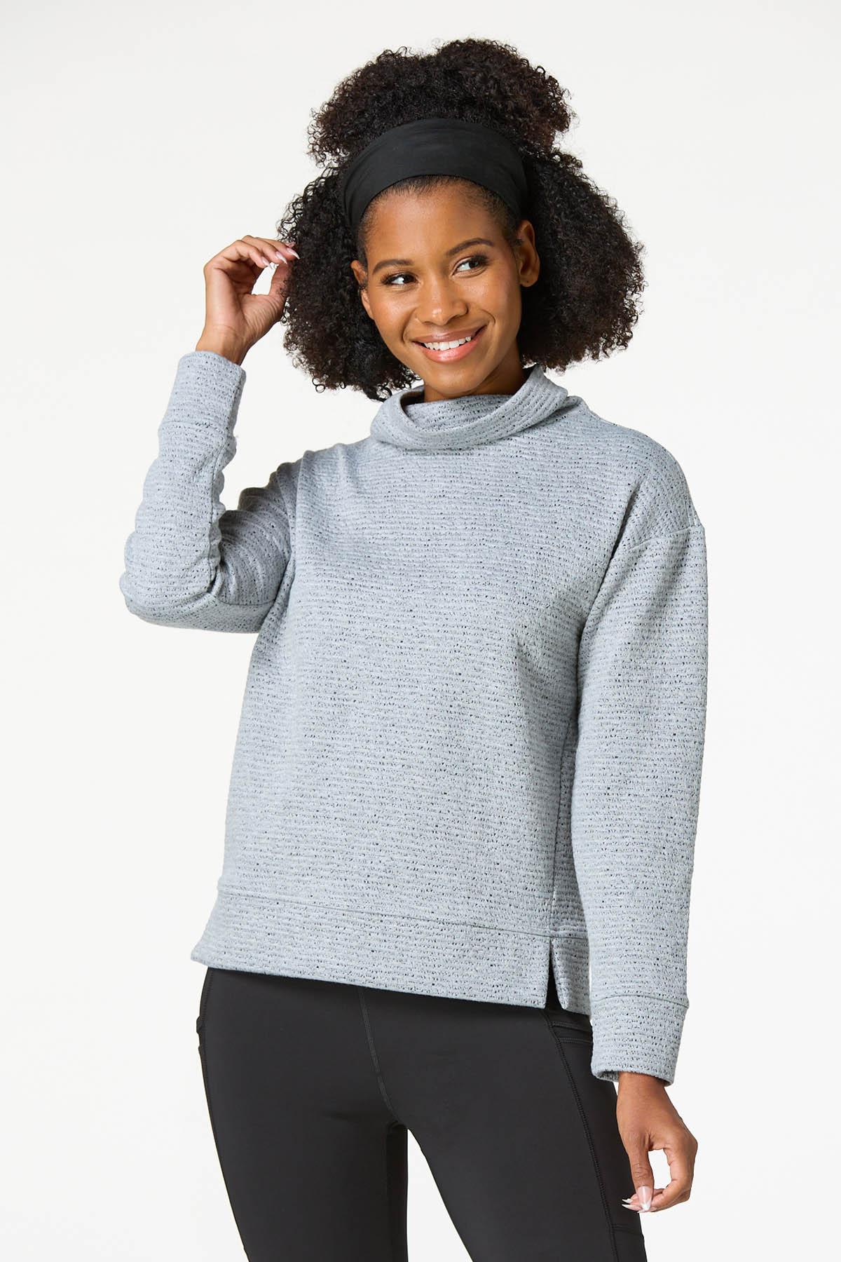 Cato Fashions Cato Textured Mock Neck Sweatshirt