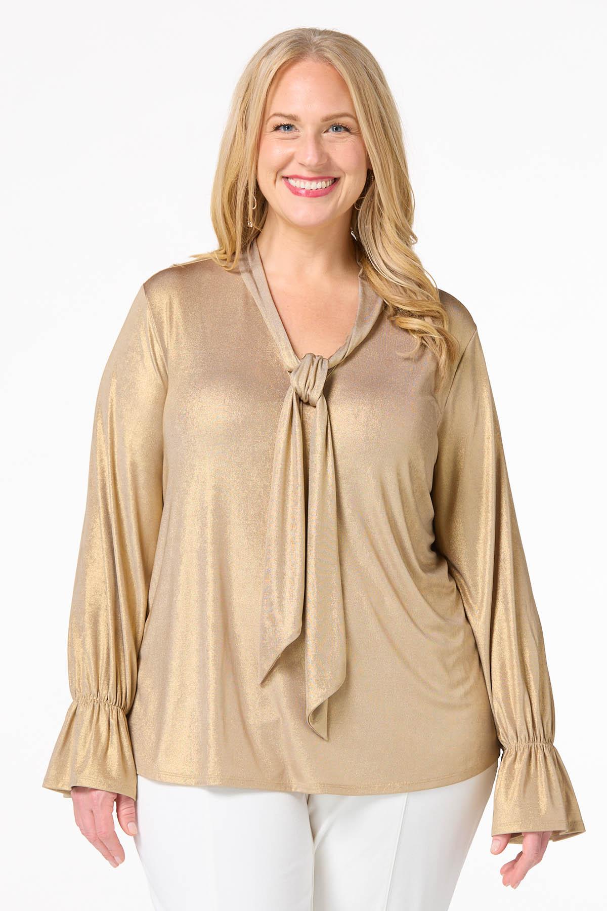 Plus size gold metallic sweater shop