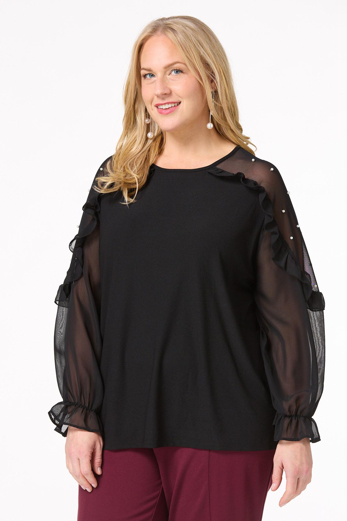最新コレックション Size Plus Cato | Fashions Cato Pearl Top Sleeve Mesh アクセサリー
