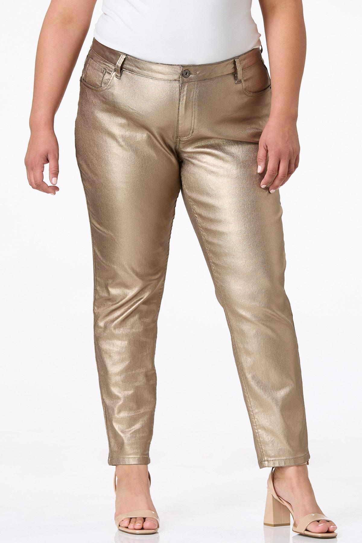  Cato Fashions | Cato Plus Petite Gold Metallic Jeans