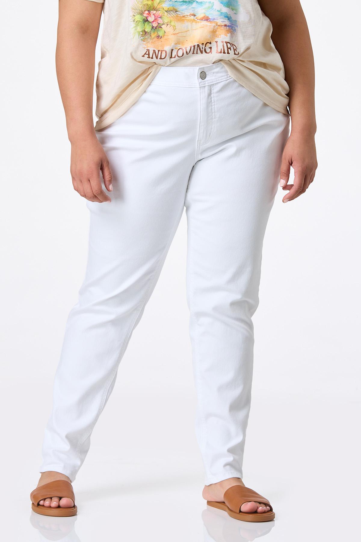 【KOOLOSET】Curve White Denim Curvie Fit Wide-Leg Jeans | Dia & Co