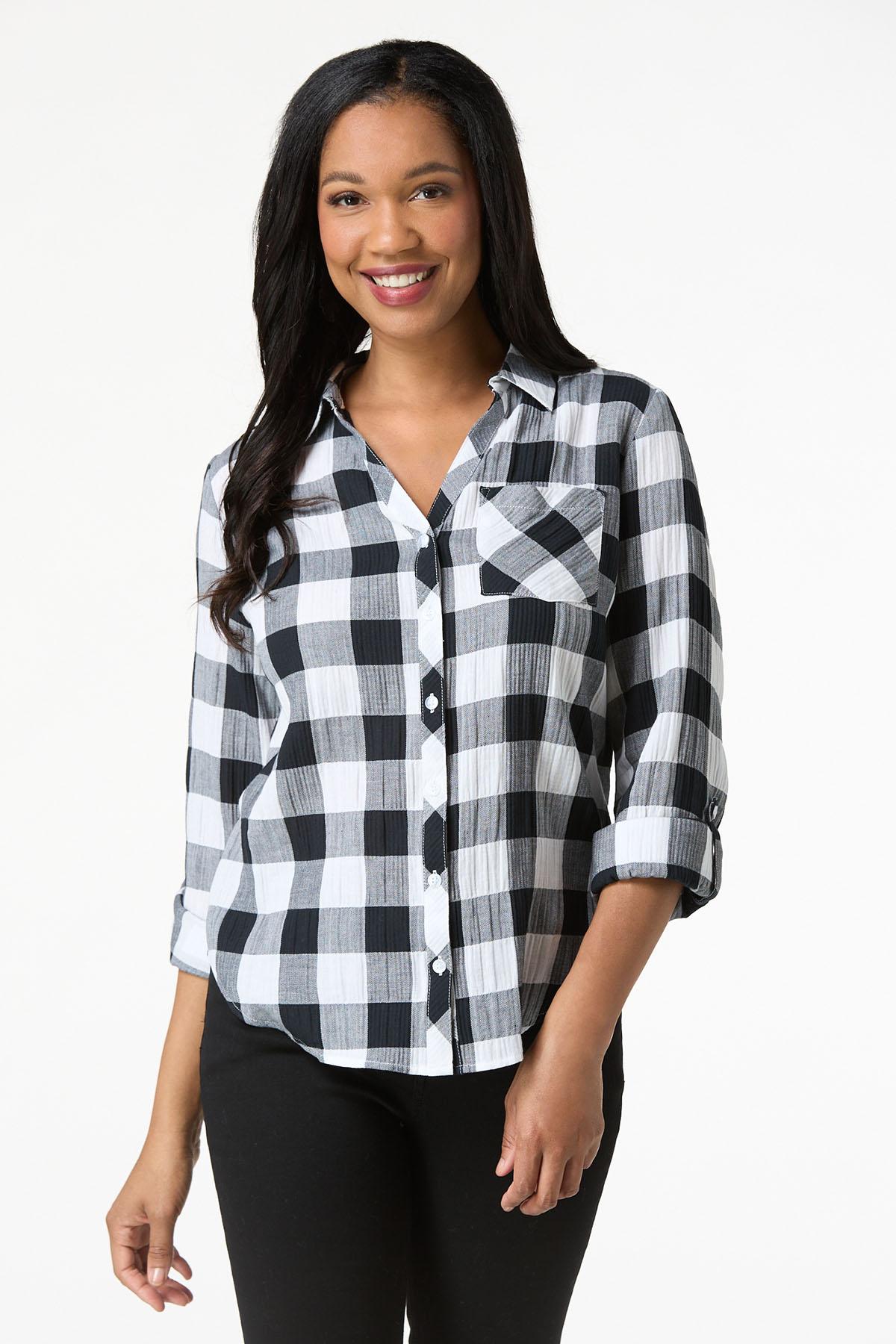 Cato Textured Check Shirt White