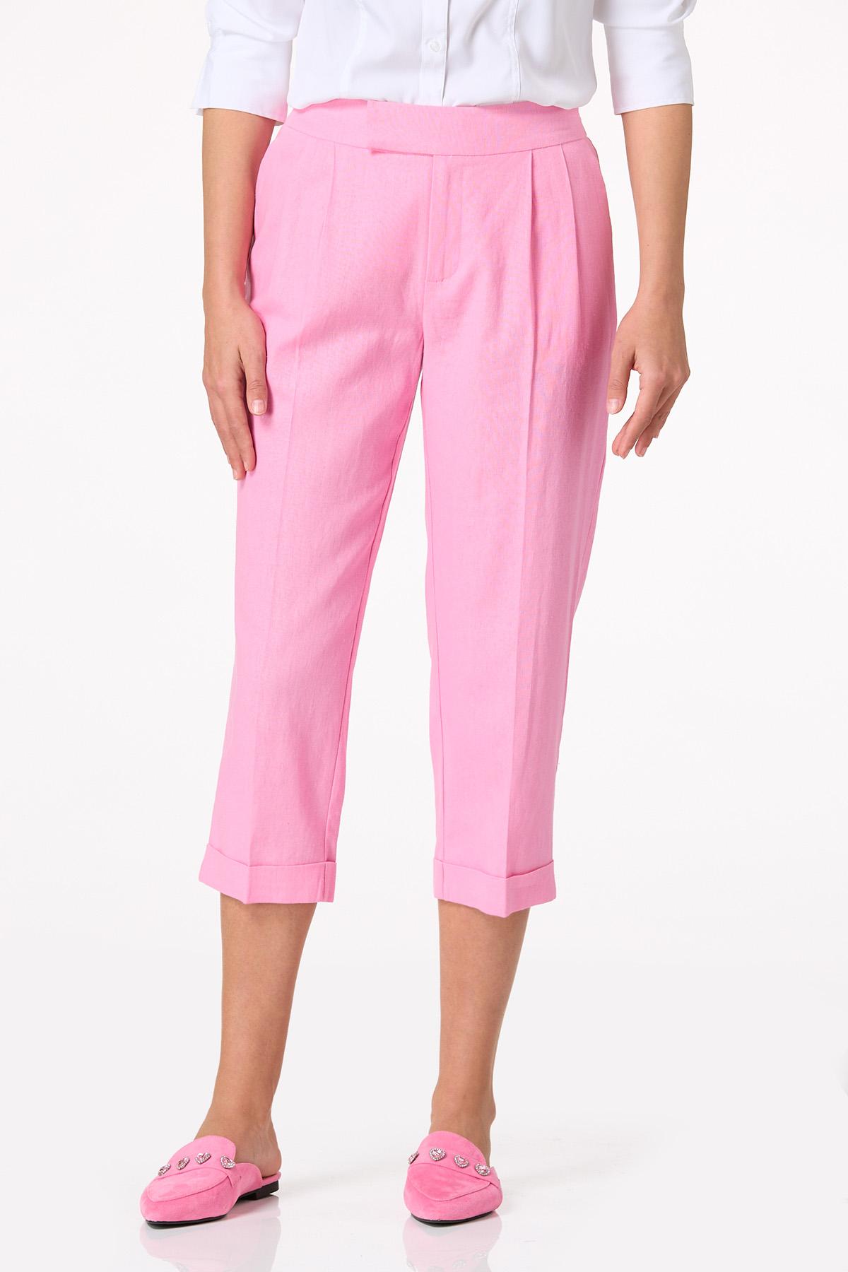 Cato Fashions | Cato Pink Pleated Linen Dressy Pants