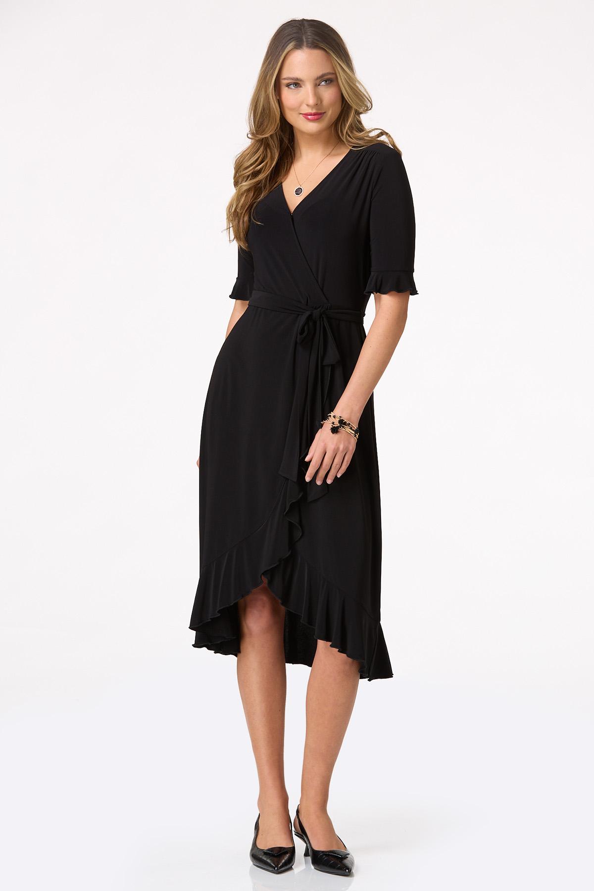  Cato Fashions | Cato Ruffled Tie Waist Wrap Dress