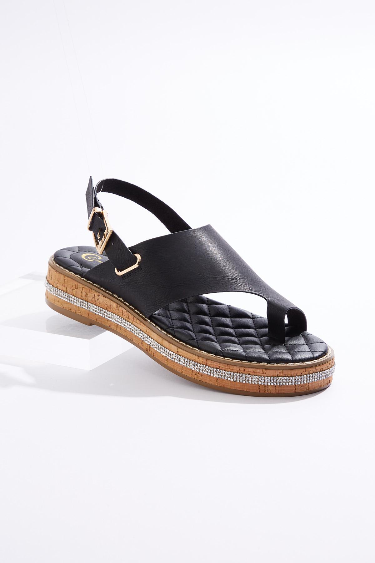  Cato Fashions | Cato Toe Loop Flatform Sandals