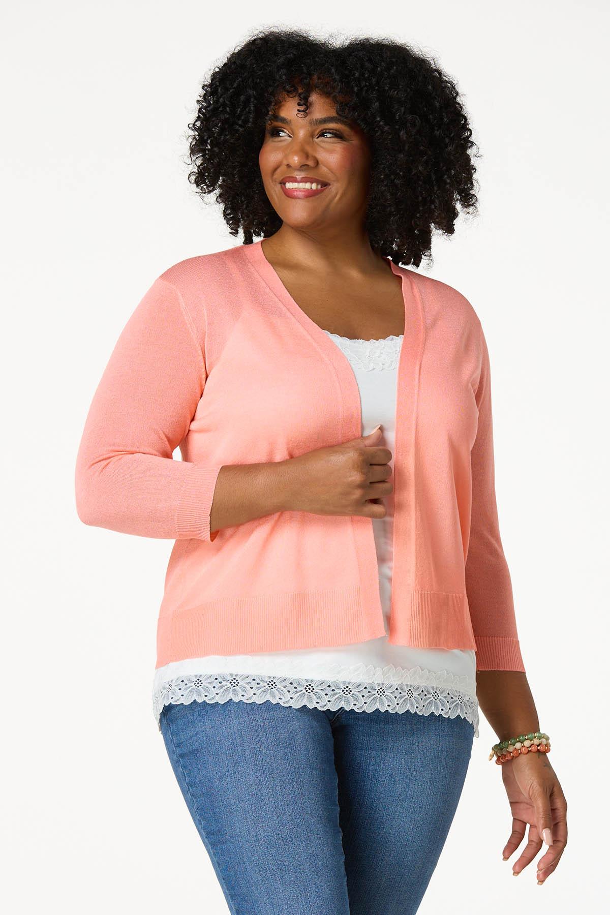 plus size blush cardigan