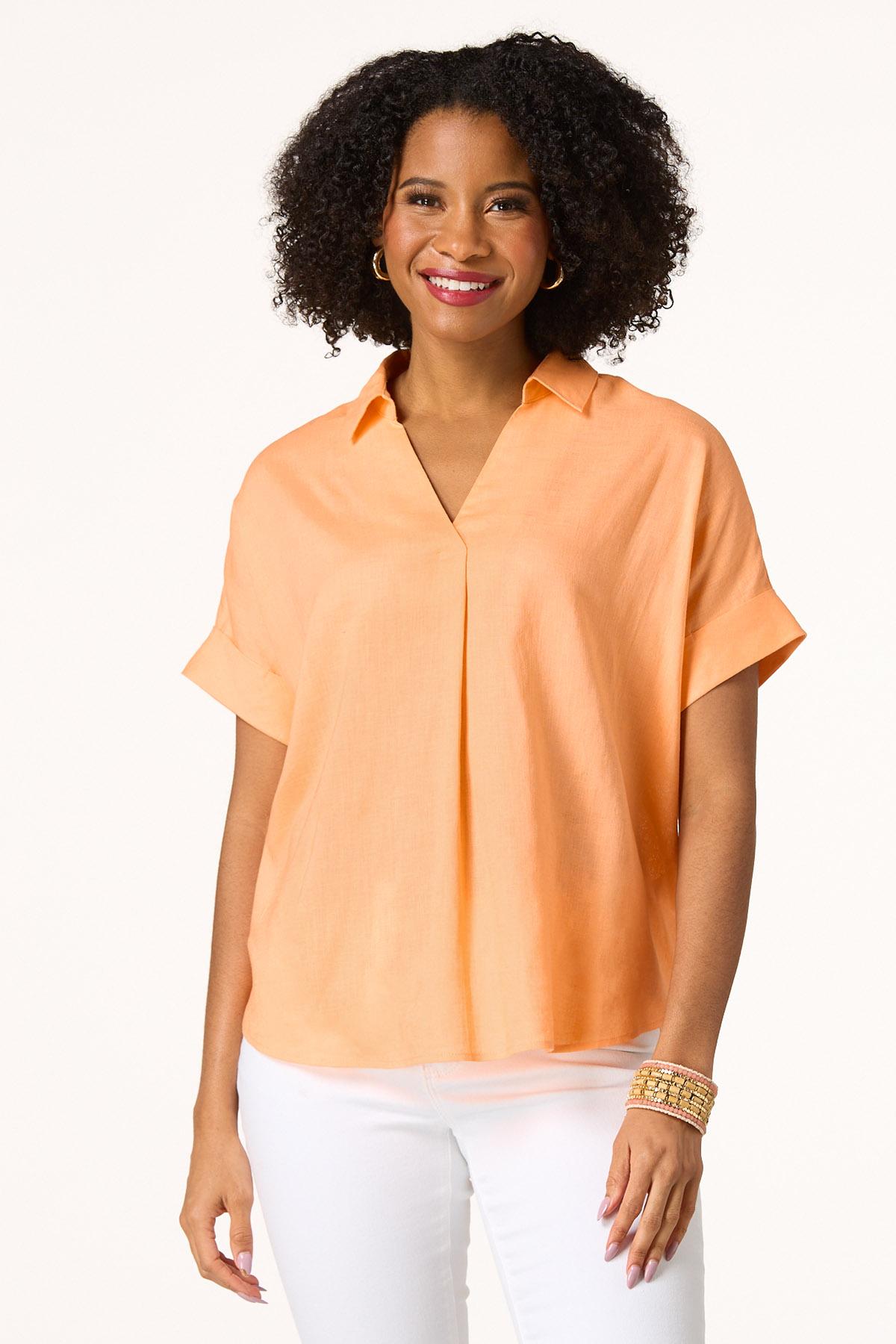 Cato Fashions | Cato Linen Button Back Top